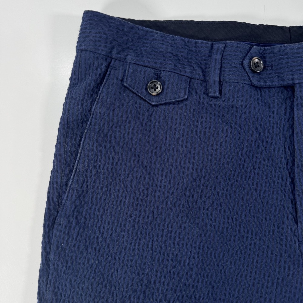 BONOBOS Seersucker Pants Mens 33x24 *Hemmed Italian Fabric Tailored Fit Blue - Picture 4 of 16